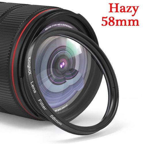 KnPackage-Kaléidoscope avec filtre d'objectif d'appareil photo,prisme coloré,58mm,adapté pour IL,Eos,Sony,Nikon,400d,d5100,50d,sous d,18-135,d70,200d,24-105 - Type 58mm Hazy