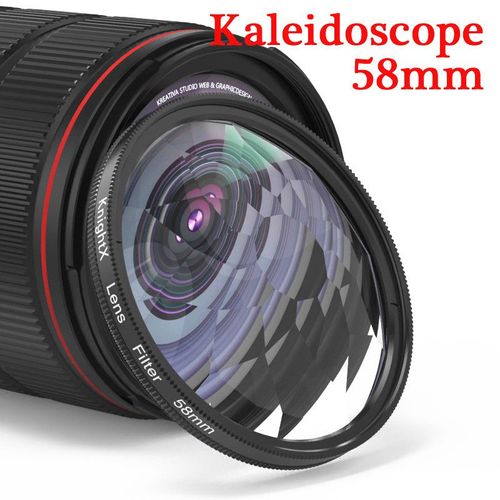 KnPackage-Kaléidoscope avec filtre d'objectif d'appareil photo,prisme coloré,58mm,adapté pour IL,Eos,Sony,Nikon,400d,d5100,50d,sous d,18-135,d70,200d,24-105 - Type 58mm Kaleidoscope