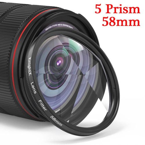 KnPackage-Kaléidoscope avec filtre d'objectif d'appareil photo,prisme coloré,58mm,adapté pour IL,Eos,Sony,Nikon,400d,d5100,50d,sous d,18-135,d70,200d,24-105 - Type 58mm 5 Prism