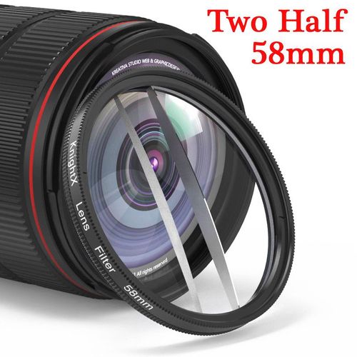 KnPackage-Kaléidoscope avec filtre d'objectif d'appareil photo,prisme coloré,58mm,adapté pour IL,Eos,Sony,Nikon,400d,d5100,50d,sous d,18-135,d70,200d,24-105 - Type 58mm Two Half