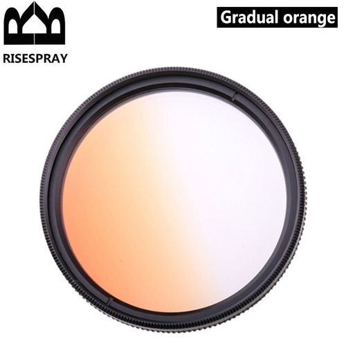 RISE(UK)-Filtre d'objectif pour appareil photo UV FLD CPL Nwiches,volontairement 4 documents,appareil photo pour IL,Sony,Nikon,Olympus,Panasonic,49mm,52mm,55mm,58mm,62mm - Type Gradient Orange-58mm