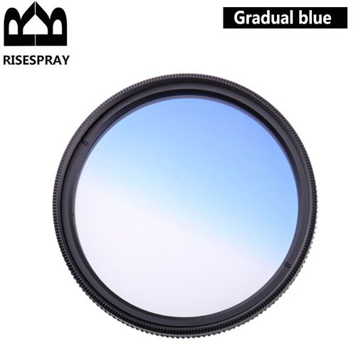 RISE(UK)-Filtre d'objectif pour appareil photo UV FLD CPL Nwiches,volontairement 4 documents,appareil photo pour IL,Sony,Nikon,Olympus,Panasonic,49mm,52mm,55mm,58mm,62mm,6 - Type Gradient Blue-52mm