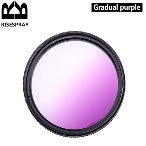 RISE(UK)-Filtre d'objectif pour appareil photo UV FLD CPL Nwiches,volontairement 4 documents,appareil photo pour IL,Sony,Nikon,Olympus,Panasonic,49mm,52mm,55mm,58mm,62mm, - Type Gradual purple-72mm