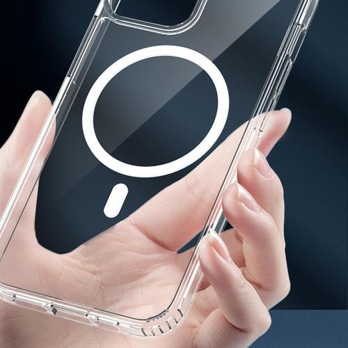 Coque Magnétique À Succion Pour Téléphone Portable, Étui Transparent Pour Chargeur Sans Fil Iphone 13 12 Pro Max