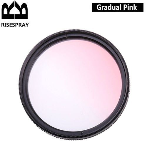 RISE(UK)-Filtre d'objectif pour appareil photo UV FLD CPL Nwiches,volontairement 4 documents,appareil photo pour IL,Sony,Nikon,Olympus,Panasonic,49mm,52mm,55mm,58mm,62mm,67 - Type Gradual pink-55mm