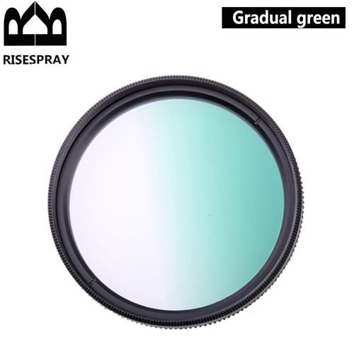 RISE(UK)-Filtre d'objectif pour appareil photo UV FLD CPL Nwiches,volontairement 4 documents,appareil photo pour IL,Sony,Nikon,Olympus,Panasonic,49mm,52mm,55mm,58mm,62mm - Type Gradually green-49mm