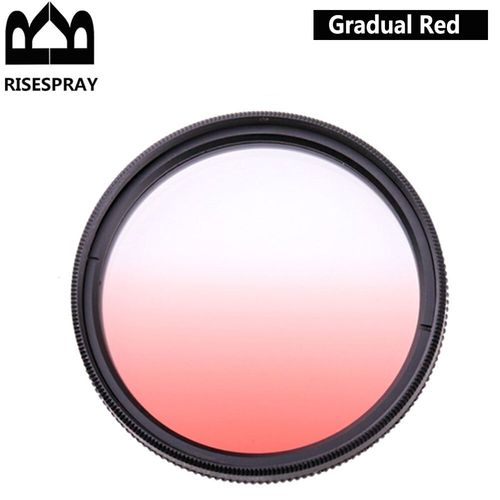 RISE(UK)-Filtre d'objectif pour appareil photo UV FLD CPL Nwiches,volontairement 4 documents,appareil photo pour IL,Sony,Nikon,Olympus,Panasonic,49mm,52mm,55mm,58mm,62mm,67m - Type Gradual red-49mm