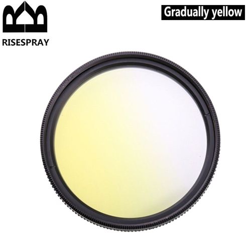 RISE(UK)-Filtre d'objectif pour appareil photo UV FLD CPL Nwiches,volontairement 4 documents,appareil photo pour IL,Sony,Nikon,Olympus,Panasonic,49mm,52mm,55mm,58mm,62m - Type Gradually yellow-52mm