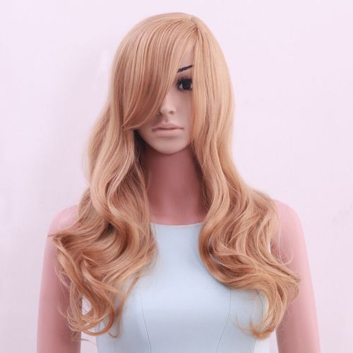 Perruque De Style Chinois Femme Cheveux Longs Gros Cheveux Bouclés Ondulés Soie Haute Température Faux Couvre-Chef Image Couleur
