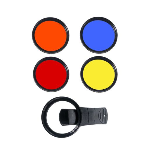 Clip d'objectif de caméra Mobile universel 52mm avec Kit de filtres UV CPL de couleur pour iPhone Huawei Samsung Xiaomi Android IOS - Type Color filters set A-52mm