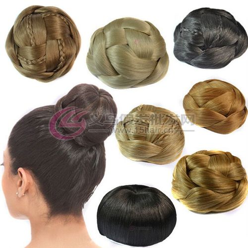 Rétro Dames Perruque Cheveux Chignon Sac A Cheveux Boule Tete Mariée Cheveux Bundle Ancien Costume Couvre-Chef Perruque J-18 16m613 #