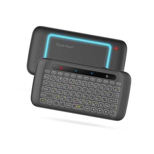 Mini clavier sans fil H20, souris Air USB tactile multi-doigts, rétroéclairé LED, écureuil volant, télécommande inclinable IR