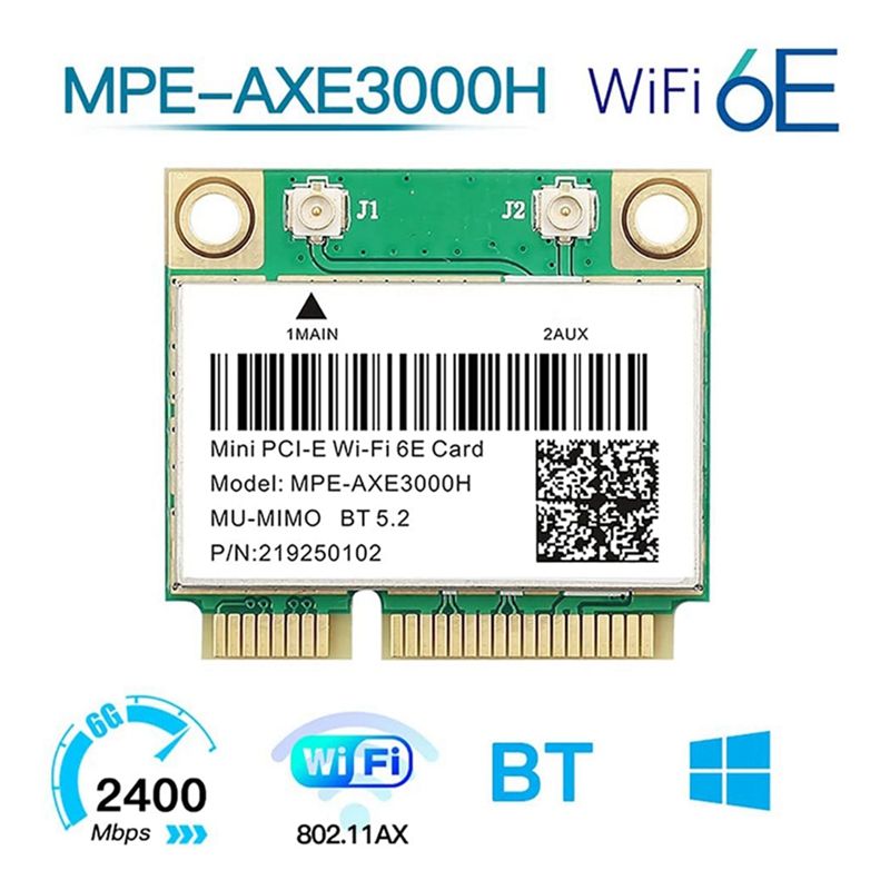 Carte Wifi 6E Mini PCIE AX210, MPE-AXE3000H mb/s, sans fil, ... - 3