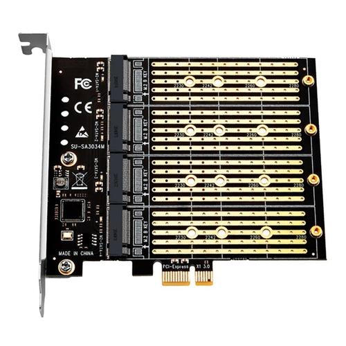 Adaptateur PCIE vers M2, PCI Express X1, 4 Ports, carte d'extension SATA M.2 NGFF