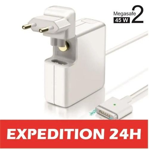 Megasafe 2 45W Chargeur Mac Book Air 45W, Chargeur T-Tip Compatible avec Mac Air 11''et 13 Pouces, pour Modèles A1465 A1466 et Plus,