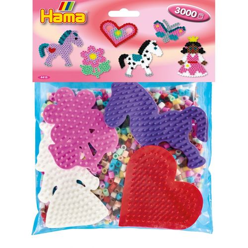 Hama Midi Sachet Gm Kit Plaques Coeur Princesse,Poney,Fleur