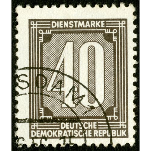Timbre Oblitéré Deutsche Demokratische Republik, 40, Dienstmarke