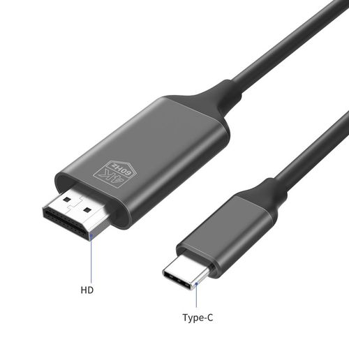 Câble adaptateur USB type-c vers HDMI, 1.8M, 4K @ 60Hz, pour ordinateur portable, projecteur, TV, PC
