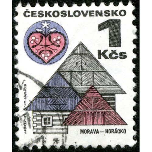 Timbre Oblitéré Ceskoslovensko, Morava-Horacko, 1 Kcs, 1971