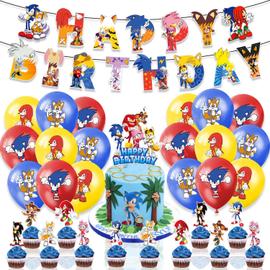 10 pièces bande dessinée Sonic ballons ensemble Star confettis Latex 32  pouces numéro Globos pour fête d'anniversaire décoration fournitures  enfants