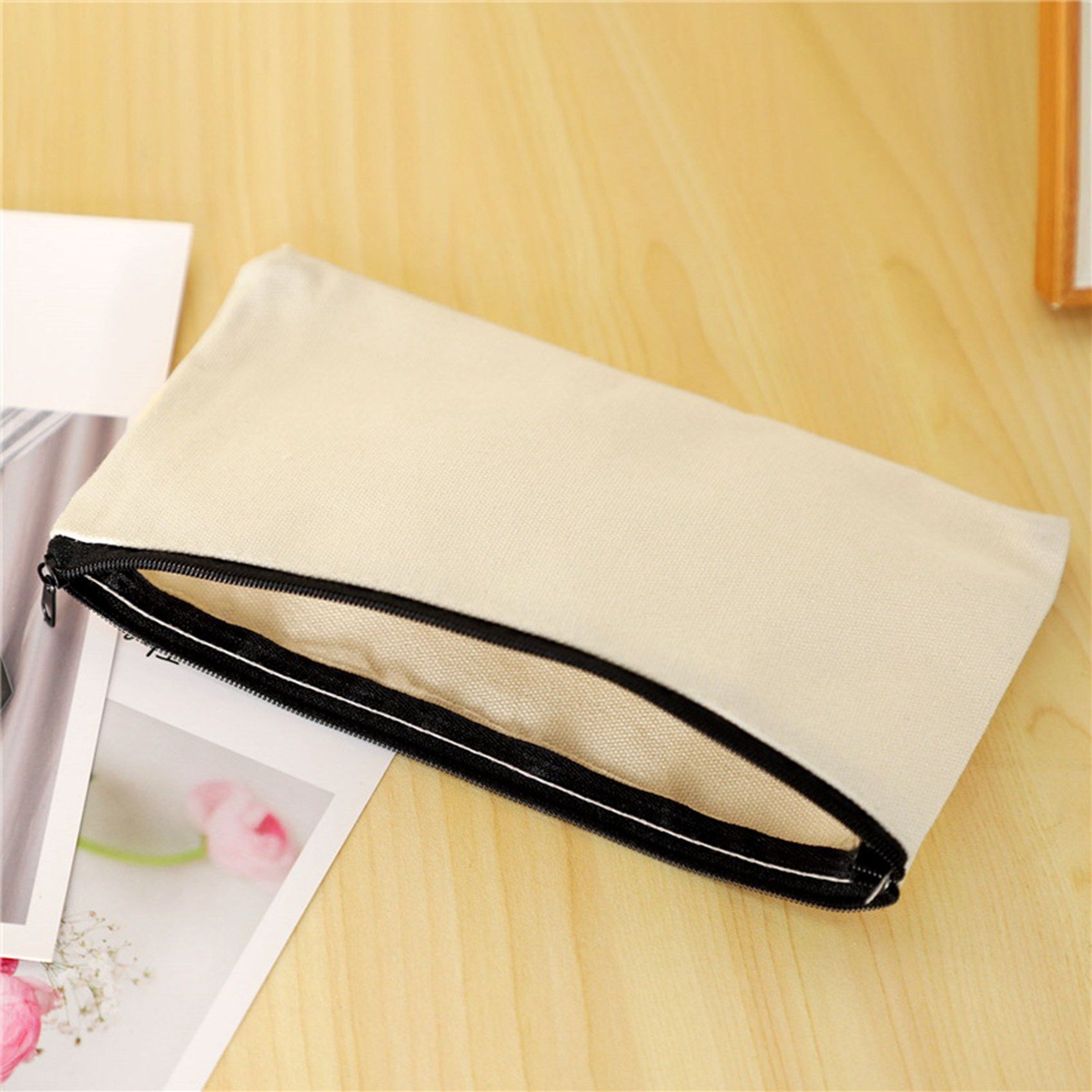 Sac  Crayons En Toile  Fermeture clair, Pochette  Crayon... - 2