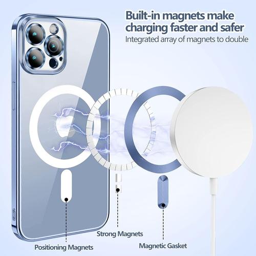 Compatible Magsafe Wireless Charging Iphone 13 Pro Max Coque magnétique  avec protection complète de l'objectif de l'appareil photo Housse de