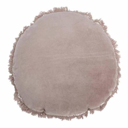 Paris Prix - Coussin Rond En Velours "Rosta" 50cm Vieux Rose