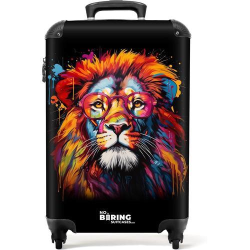 Valise Cabine,Valises,Bagages Cabine,Valise Pas Cher,Valise 55x35x25cm,Petite Valise,Valise Rigide,Valise Cabine 55x35x25cm (Lion-Orange)