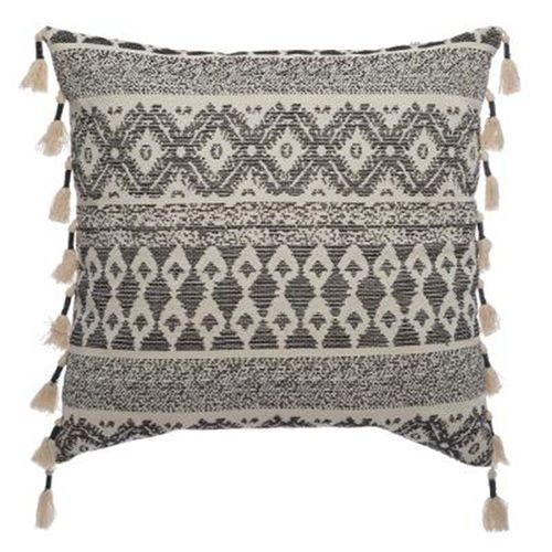 Coussin Déco "Ritual" 60x60cm Noir & Blanc