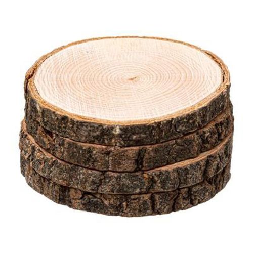 Lot De 4 Dessous De Verre "Ecorce" 10cm Naturel