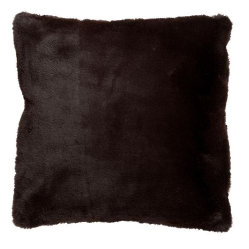 Paris Prix - Coussin Imitation Fourrure "Cutie" 45x45cm Marron Foncé