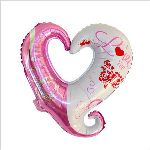 Balloons de fete,D'aluminium Ballons,Ballon Anniversaire Decoration de Fete Anniversaire-coeur crochet rose