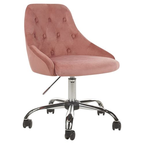 Chaise À Roulettes En Velours Rose Parrish