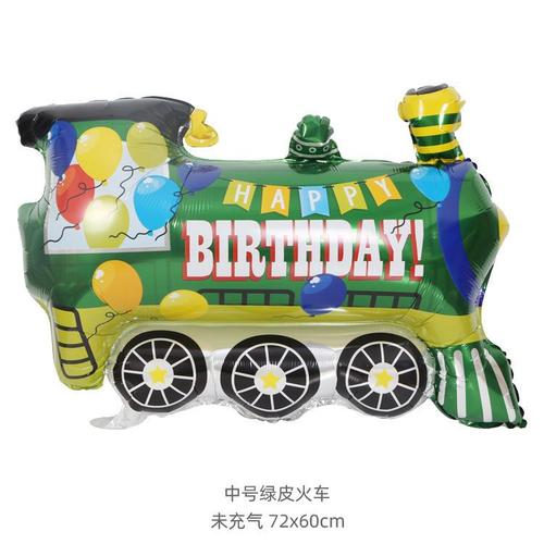 Balloons de fete,D'aluminium Ballons,Ballon Anniversaire Decoration de Fete Anniversaire-Train en cuir vert moyen