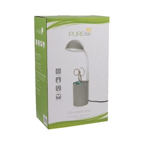Lampe Led De Bureau Avec Pot Pour Accessoires - Purelite : Éclairage De Précision Et Rangement Intégré Pour Être Bien Organisé Vert