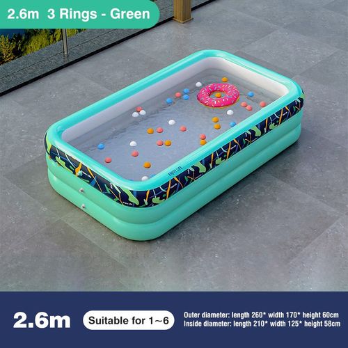 Grandes piscines gonflables pour la famille,piscine rectangulaire en PVC,baignade en plein air,cadeaux de fête des enfants,2.6 m,2.1m - Type 2.6M