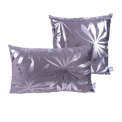Paris Prix - Lot De 2 Coussins Déco "Prisma Iv" 30x50cm Gris