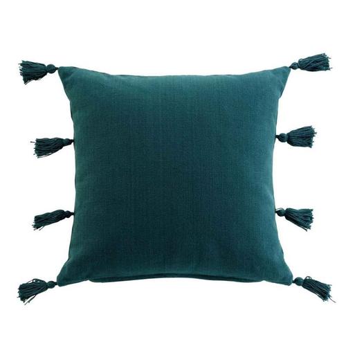 Coussin Déco À Pompons "Tasselina" 45x45cm Pétrole