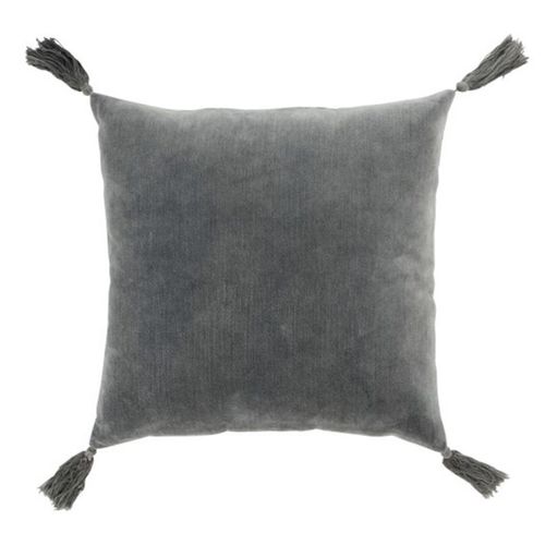 Paris Prix - Coussin Déco Déhoussable "Flok" 45x45cm Gris
