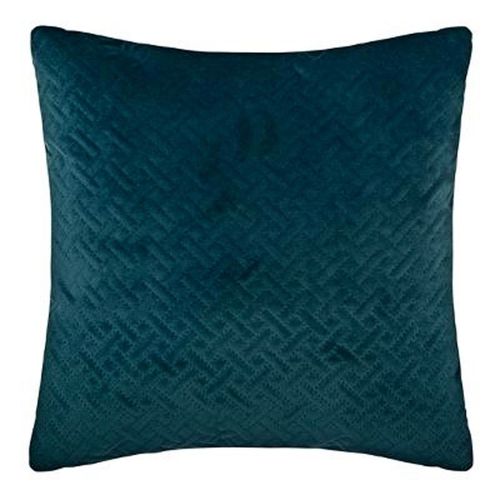 Coussin Déco En Velours "Dolce" 40x40cm Bleu Canard