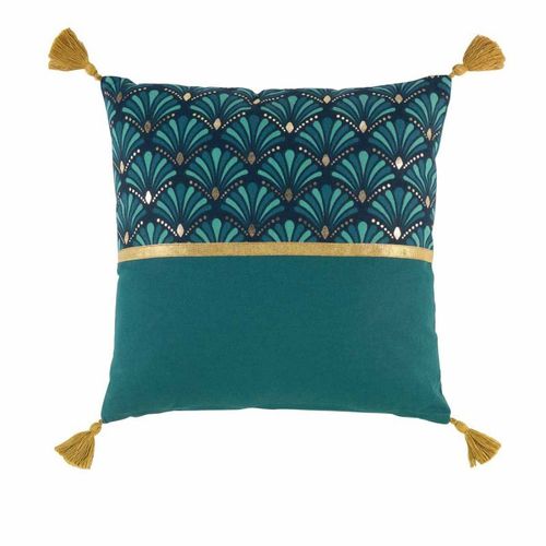 Coussin Déco Imprimé "Art Chic" 40x40cm Bleu