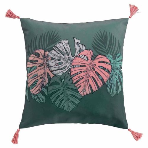 Coussin À Pompons "Jardin Intérieur" 40x40cm Vert