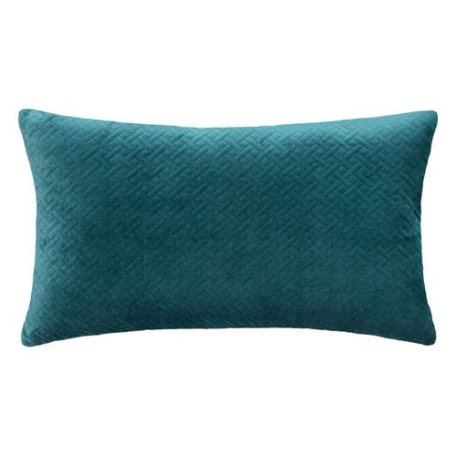 Coussin Déco En Velours "Dolce" 38x58cm Bleu Canard