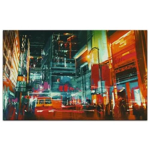 Tableau deco moderne New York Painting DECLINA 80x50 Multicouleur