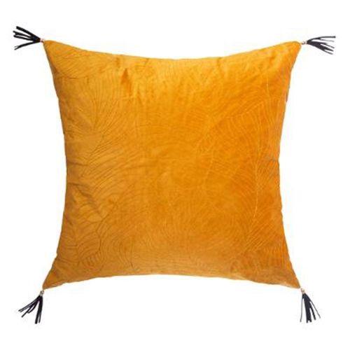 Coussin Déco En Velours "Sti" 40x40cm Ocre