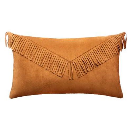 Coussin Déco "Fringe Pop" 30x50cm Ocre