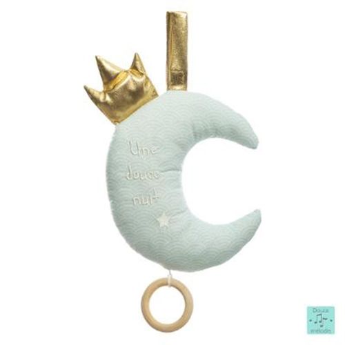 Coussin Musical Enfant "Lune" 37cm Bleu