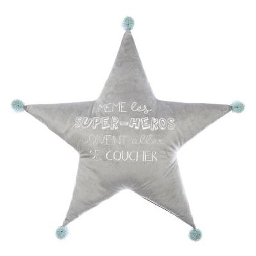 Coussin Déco Enfant "Maxi Étoile" 70cm Gris