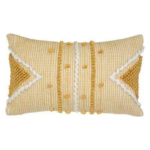 Coussin Déco À Pompons "Row" 30x50cm Ocre