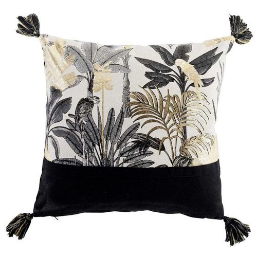Coussin Déco Imprimé "Karaba" 40x40cm Noir